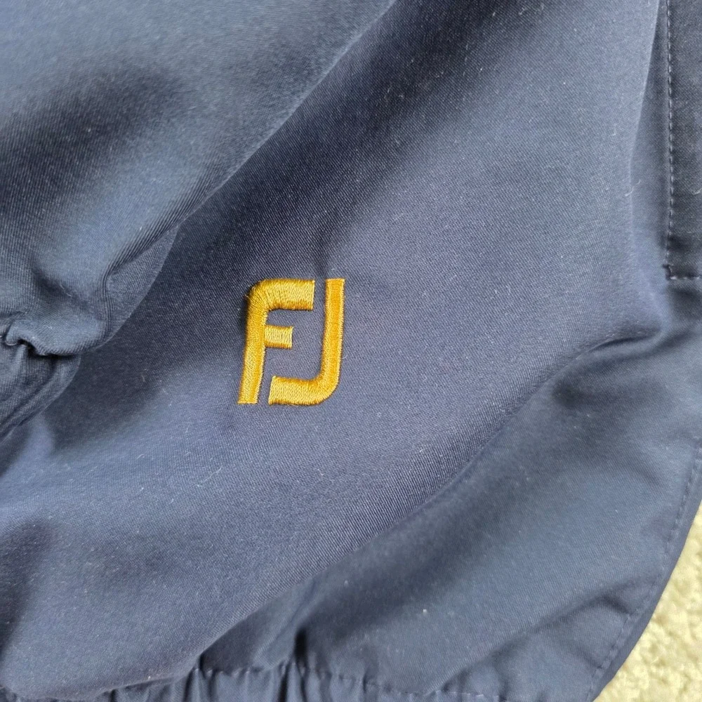 FootJoy Kansas Jayhawks Golf Windbreaker Pullover Mens Large Navy Blue V-Neck